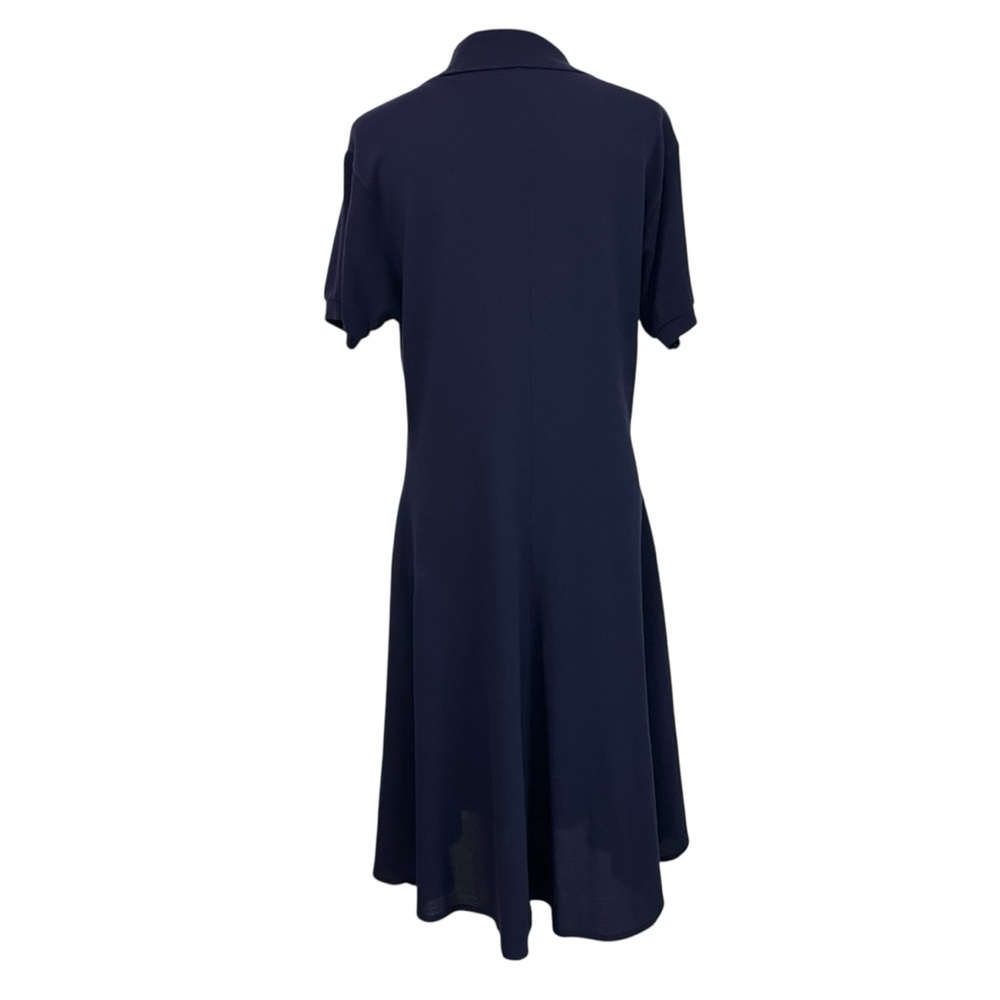 Lacoste Womens Cotton Pique Polo Flare Dress Sz 36 US 4 Blue Short Sleeve - Picture 4 of 10